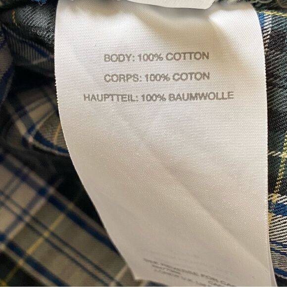 J. Crew Button Down Plaid Shirt Green Blue Black White 6 - Picture 5 of 7